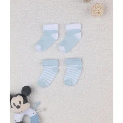 Pack de 2 pares de calcetines de algodón azul y con rayas