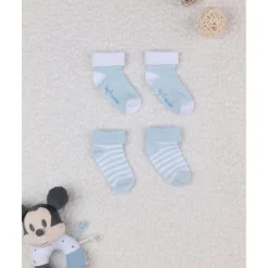 Pack de 2 pares de calcetines de algodón azul y con rayas
