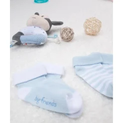 Pack de 2 pares de calcetines de algodón azul y con rayas