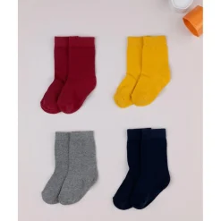 Pack de 4 pares de calcetines hasta la rodilla de color liso