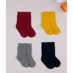 Pack de 4 pares de calcetines hasta la rodilla de color liso