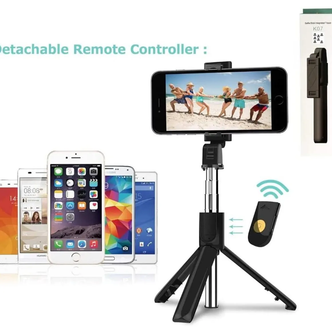 Palo selfie Bluetooth con mando a distancia