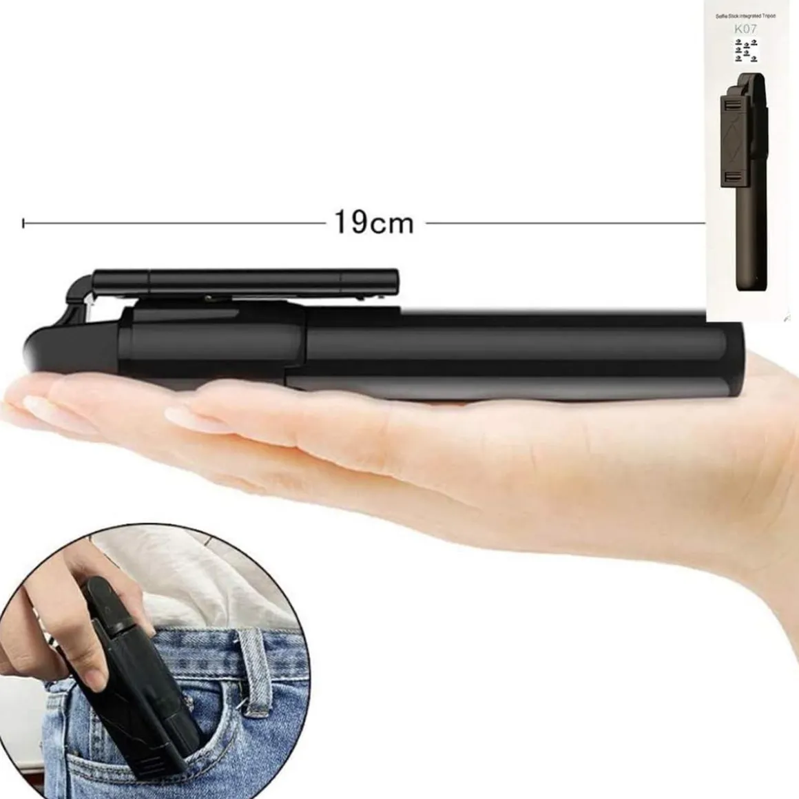 Palo selfie Bluetooth con mando a distancia