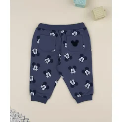 Pantalón azul de niño en felpa con estampado de Mickey Mouse