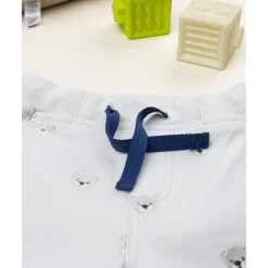 Pantalón beige de niño con estampado allover de ositos