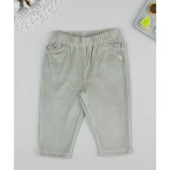 Pantalón de niña en terciopelo verde