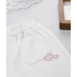 Pantalón de pana blanco para niña