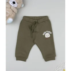 Pantalón felpado verde militar para niño