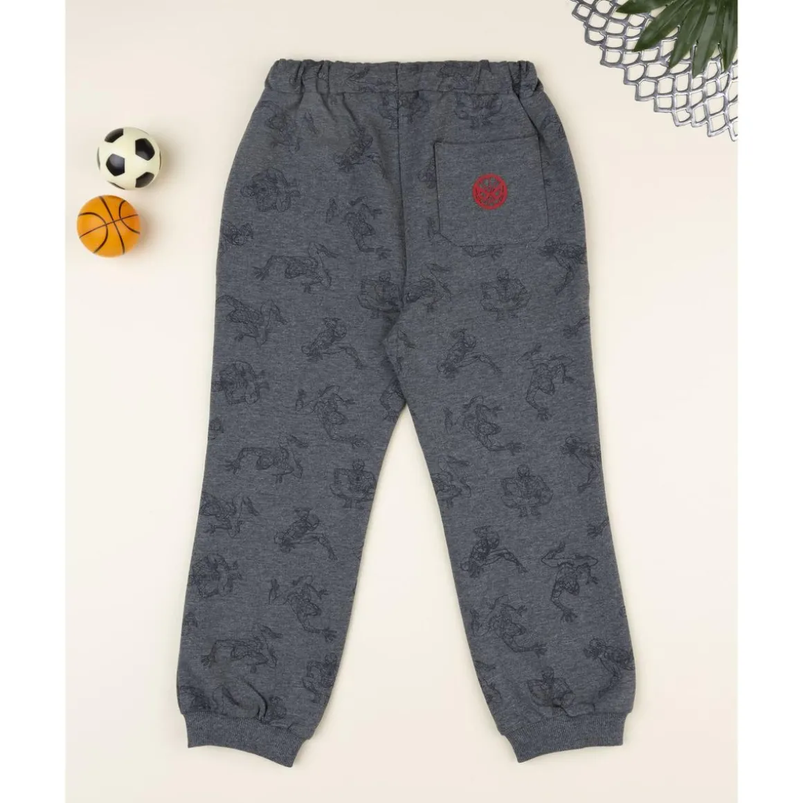 Pantalón gris para niño con Spiderman estampado