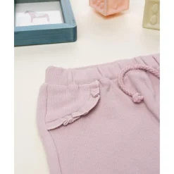 Pantalón niña rosa en punto suave