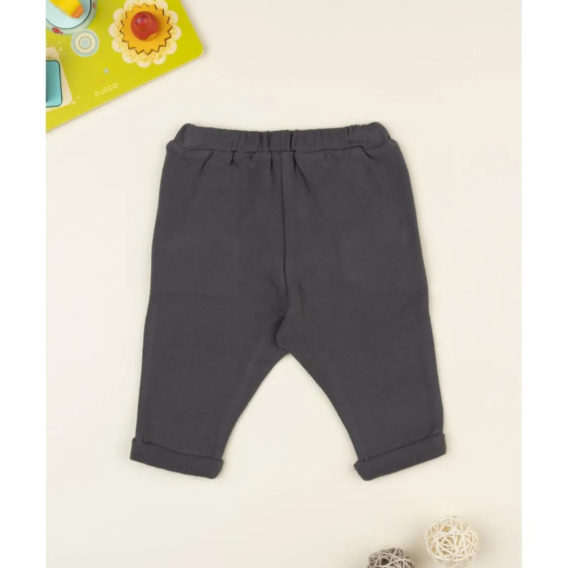 Pantalón niño gris antracita en punto suave