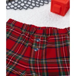 Pantalón niño tartán rojo con forro de algodón