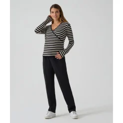 Pantalón premamá de pierna ancha negro