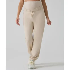 Pantalón premamá felpa crema