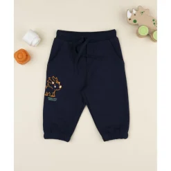 Pantalones niño azul estampado relieve