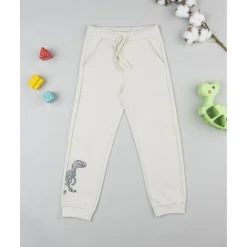 Pantalones niño beige estampado relieve