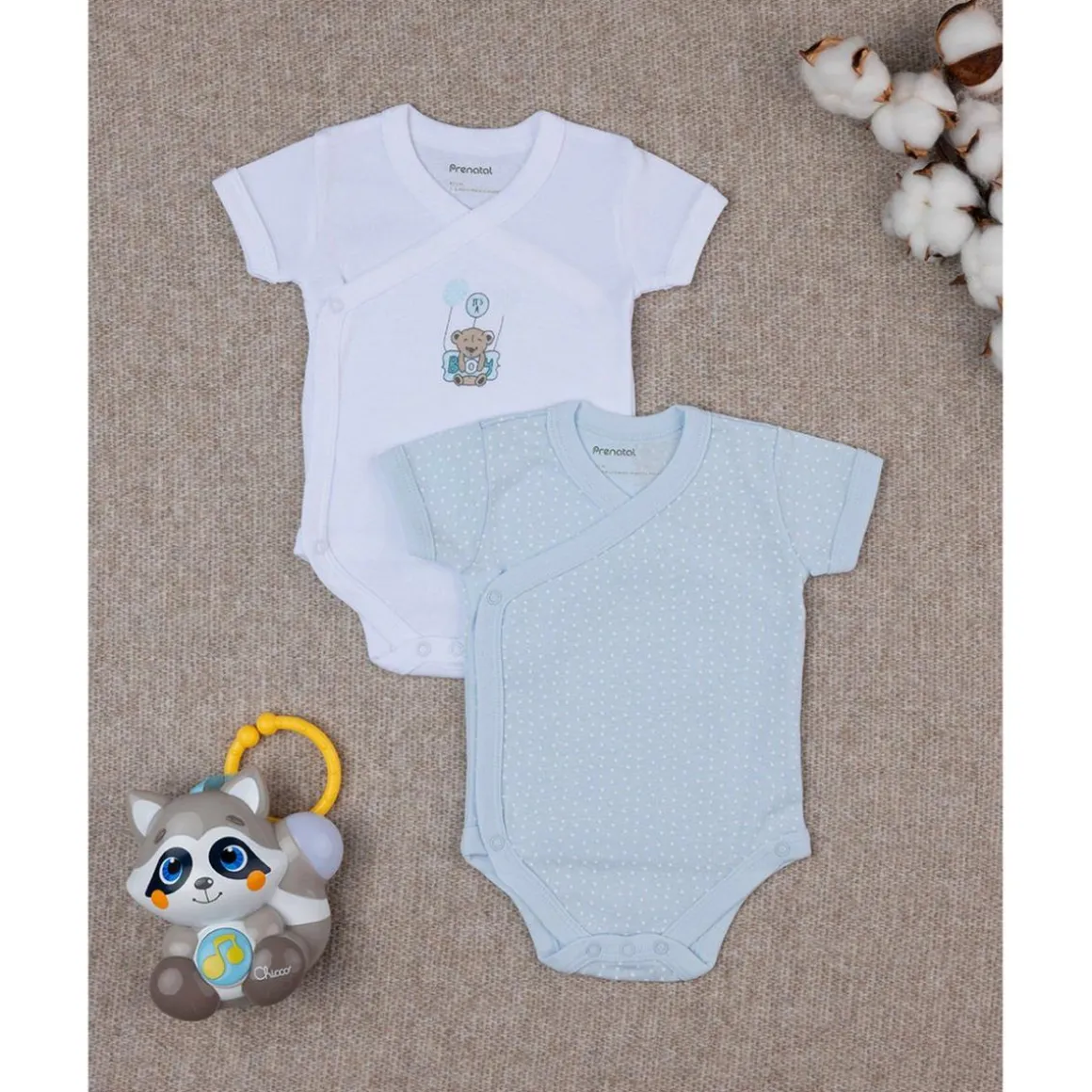 Paquete 2 body blanco y celeste