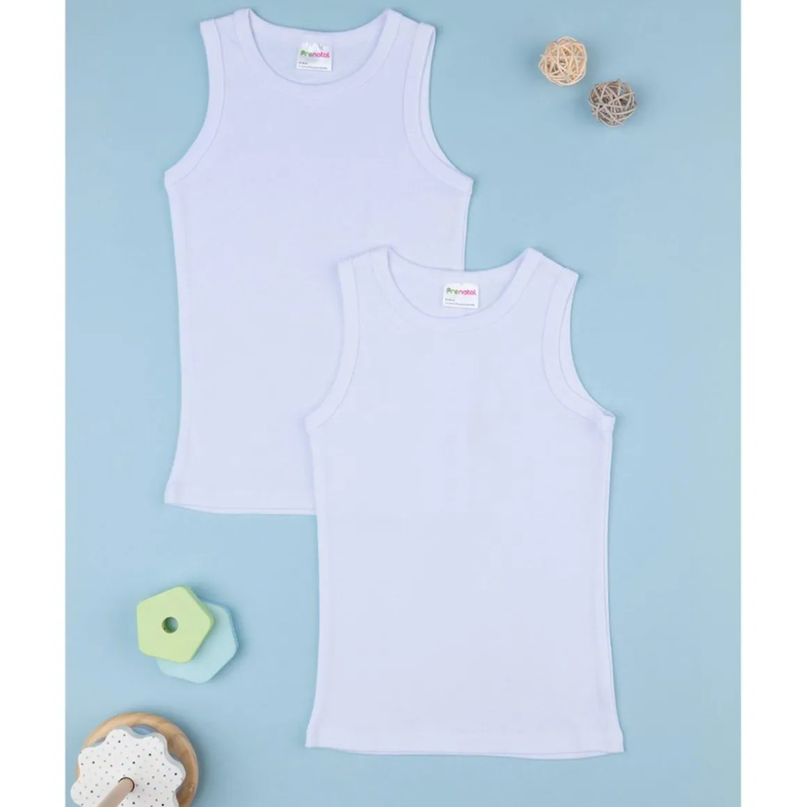 Paquete 2 camisetas interiores básicas niño