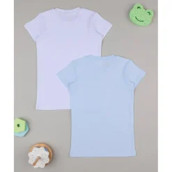 Paquete 2 camisetas niña blanco/azul