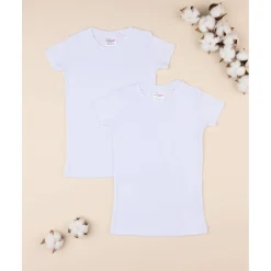 Paquete de 2 camisetas interiores de niño de media manga