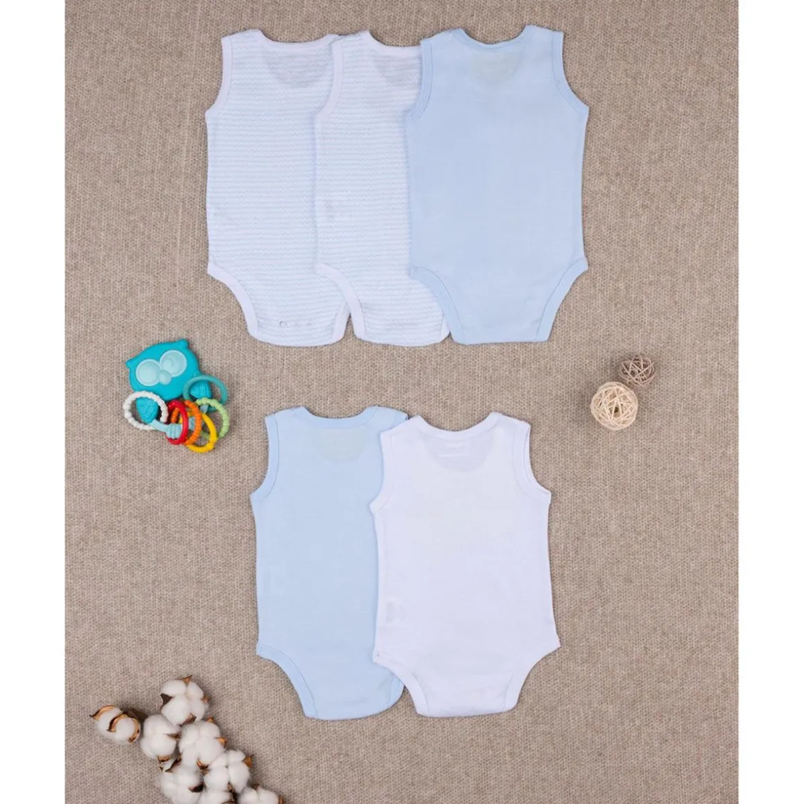 Paquete de 5 camisetas sin mangas para niño