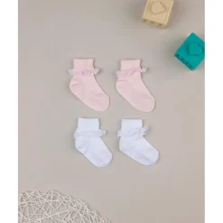 Paquete de 2 pares de calcetines con encaje