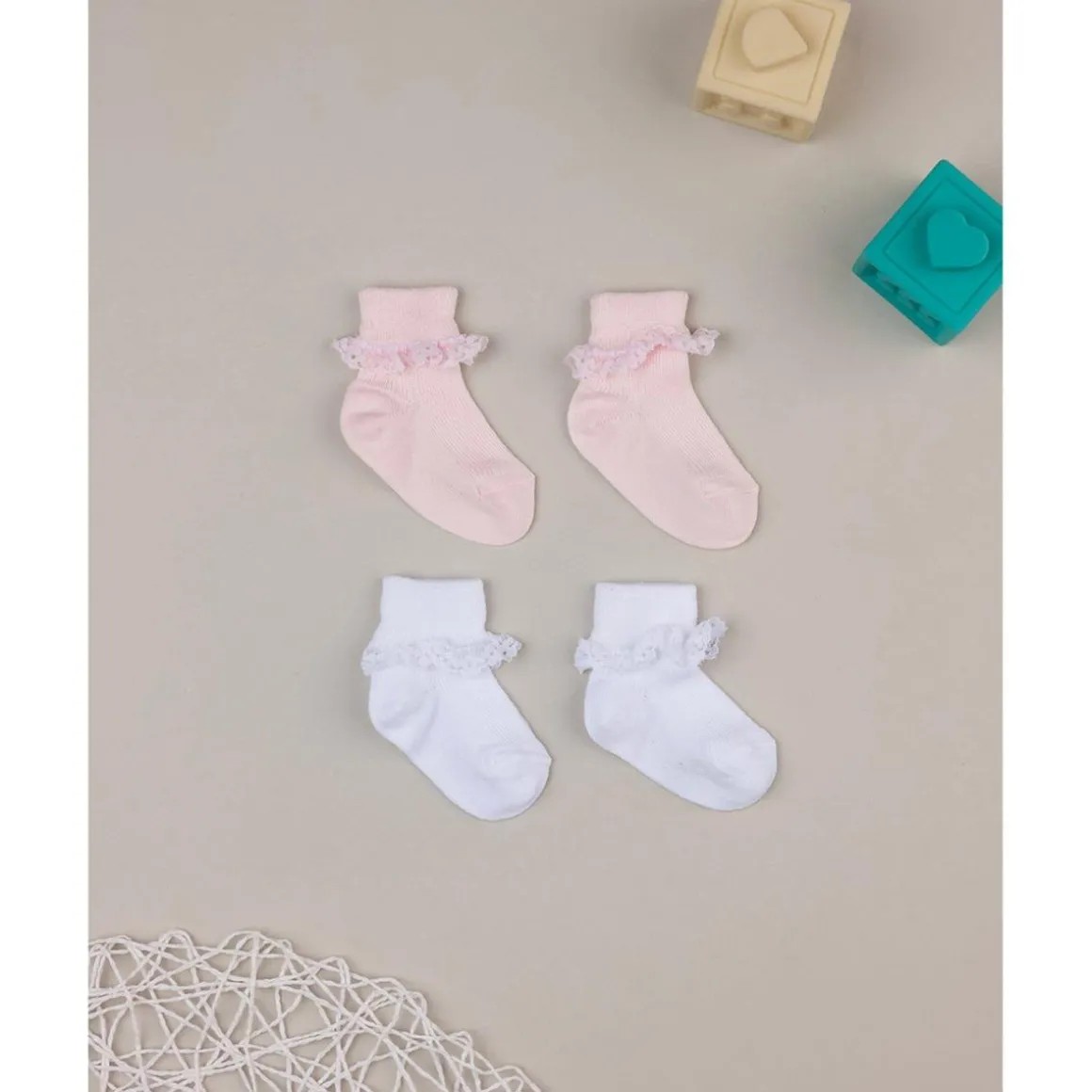Paquete de 2 pares de calcetines con encaje
