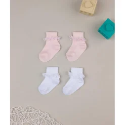 Paquete de 2 pares de calcetines con encaje