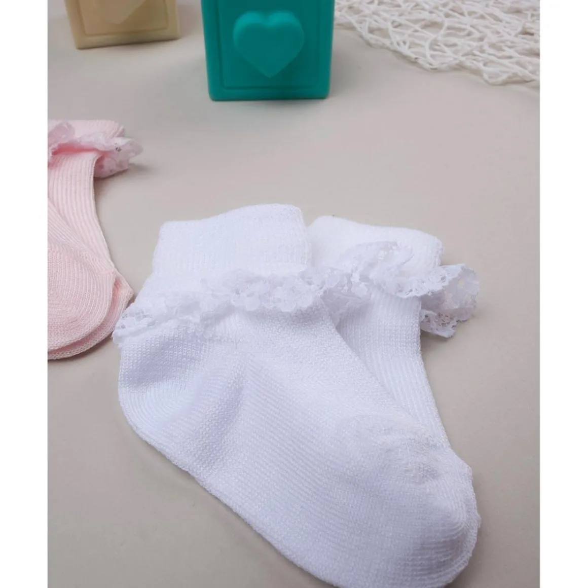Paquete de 2 pares de calcetines con encaje