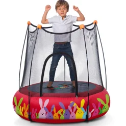 Parque de juegos con cama elástica Rojo