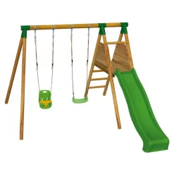 Parque juegos infantil de madera Mauna Loa con asiento para bebé