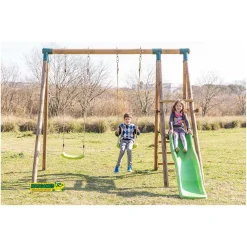 Parque juegos infantil de madera Milos con asiento para bebé