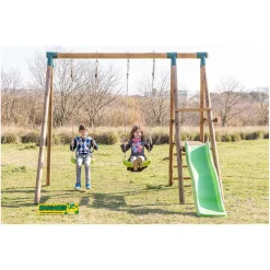 Parque juegos infantil de madera Milos con asiento para bebé