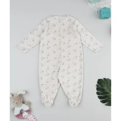 Pelele marrón de niña con estampado allover