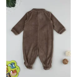 Pelele marrón de niño con perrito