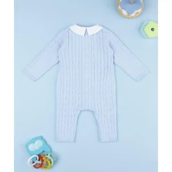 Pelele tricot azul de recién nacido