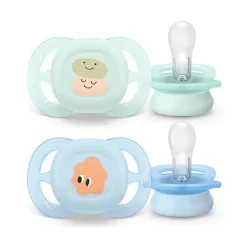 Philips Avent - 2 chupetes Ultra Start niño verde y azul (0-2m)
