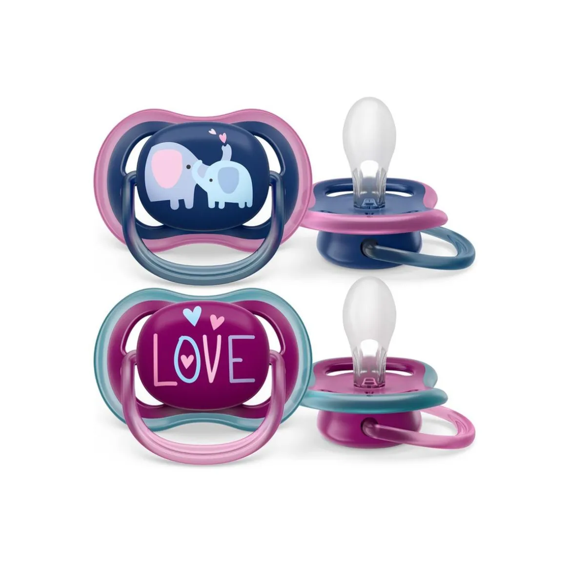 Philips Avent - Chupetes ultra air 18+ meses azul/violeta