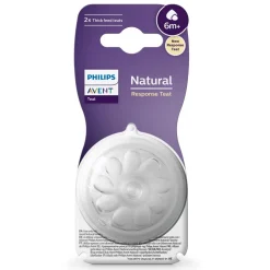 Philips Avent - Pack de 2 tetinas Natural Response nivel 6 líquidos densos (+6m)