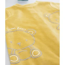 Pijama amarillo de terciopelo con ositos