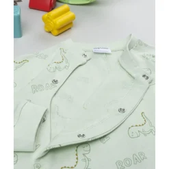 Pijama de invierno bebé verde dinosaurios