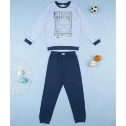 Pijama dos piezas niño azul noche soccer