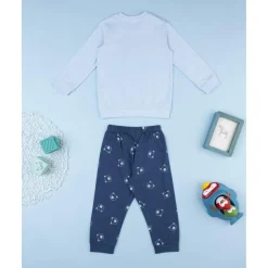 Pijama dos piezas niño azul noche ositos