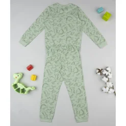Pijama dos piezas niño verde dinosaurios