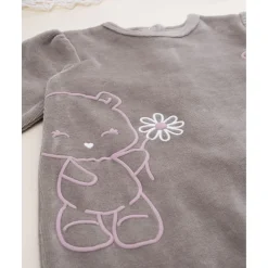Pijama niña marrón de terciopelo con ositos