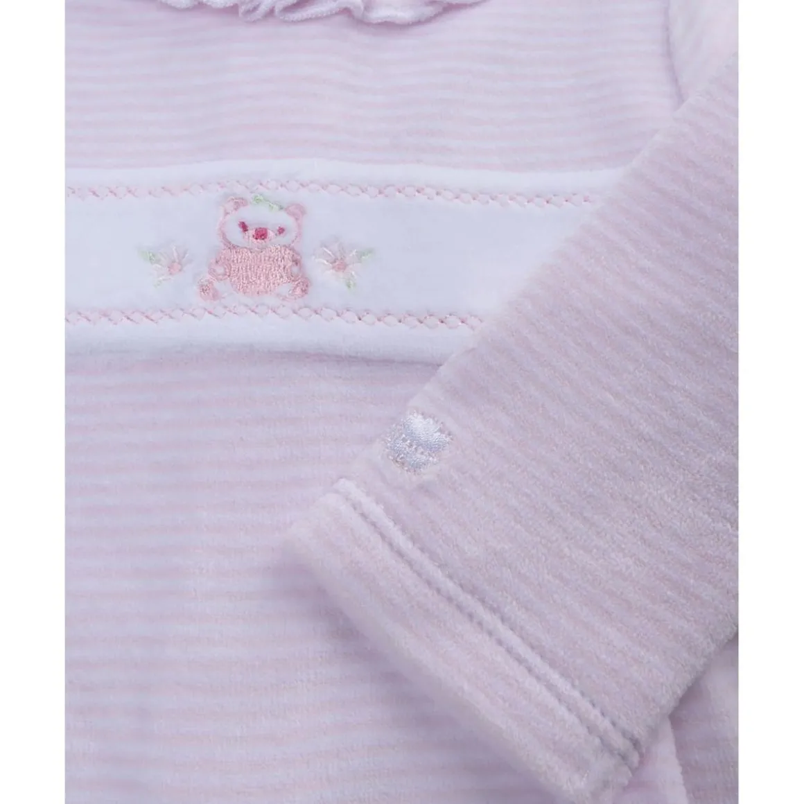 Pijama niña rosa con osito bordado