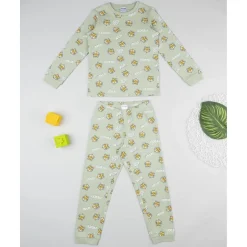 Pijama niño verde con estampado de tigre