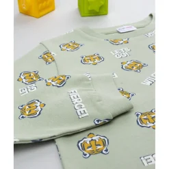 Pijama niño verde con estampado de tigre