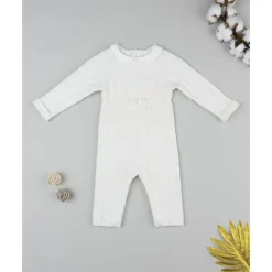 Pijama tricot blanco para recién nacida