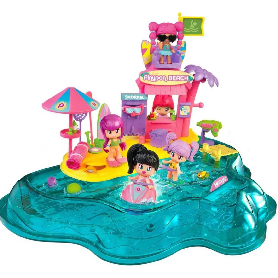 Pinypon - Playset de playa Pinypon con accesorios y mini muñeca ㅤ